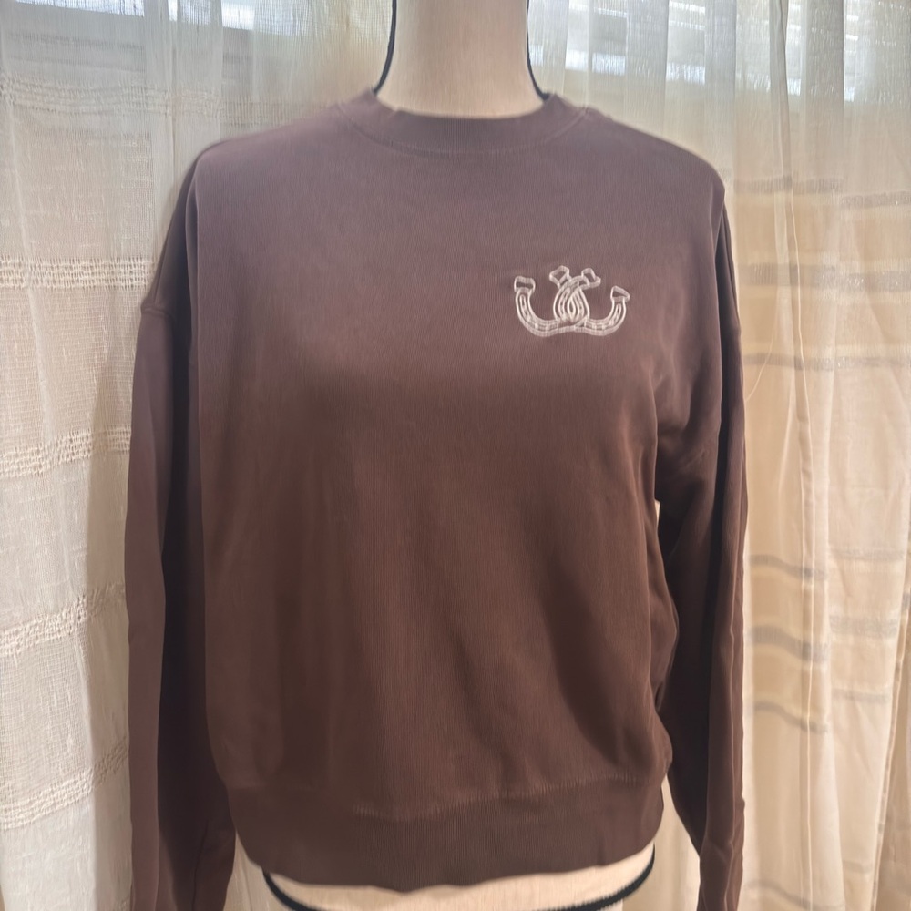 Brown Crewneck Women Sweater